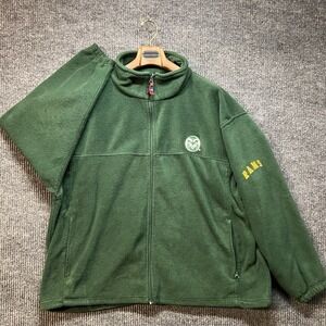 Vintage CSU Colorado State Rams Pro Player Fleece Full Zip Jacket Mens 2XL Green